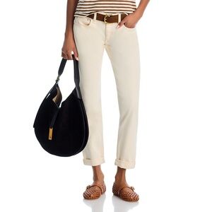 NWT rag & bone Dre Low-Rise Boyfriend Jeans, Ecru, size 28